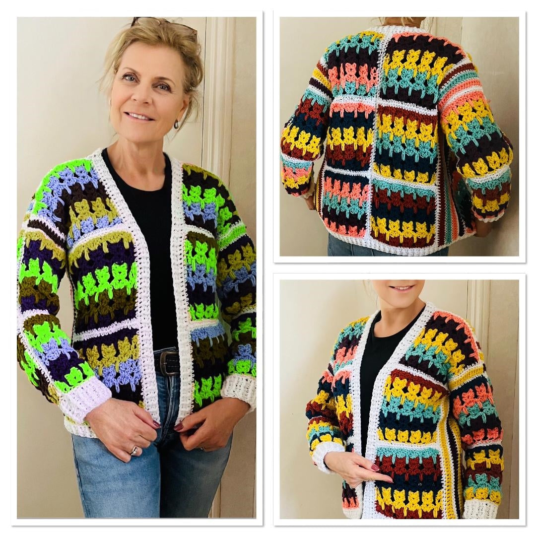 Kaleidoscope Kitty Squares Vest - Haakpatroon