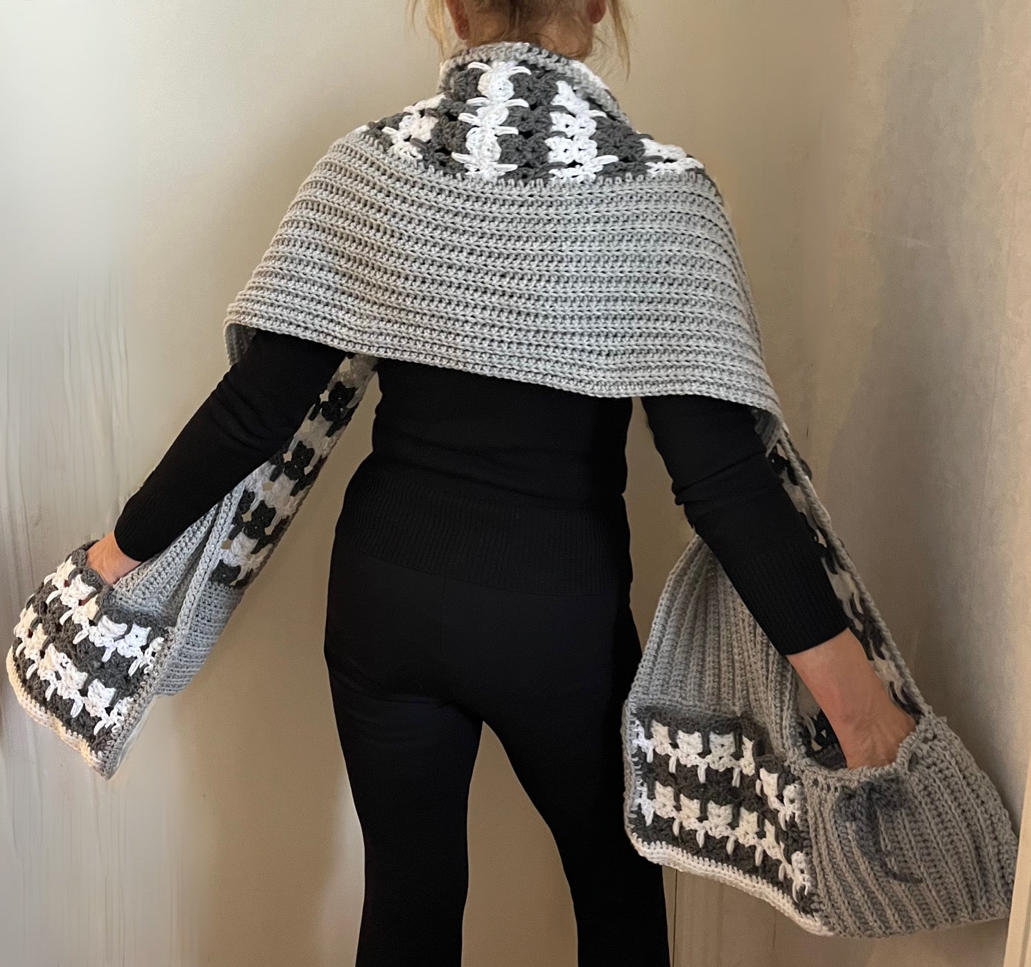 Kattenstreken!😺- Pocketshawl + Muts + Tas - set van 3 - Nederlands Haakpatroon- digital pdf