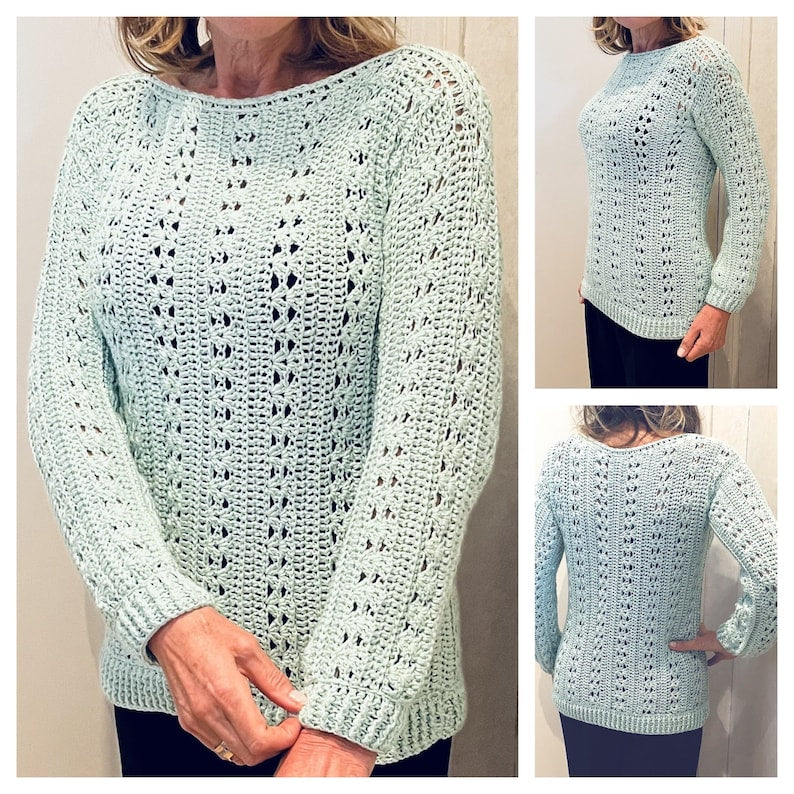 Lovely Crojennifer Sweater, Haakpatroon