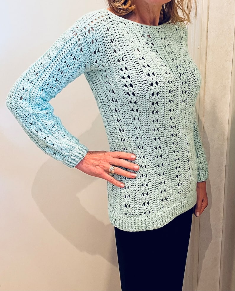 Lovely Crojennifer Sweater, Haakpatroon