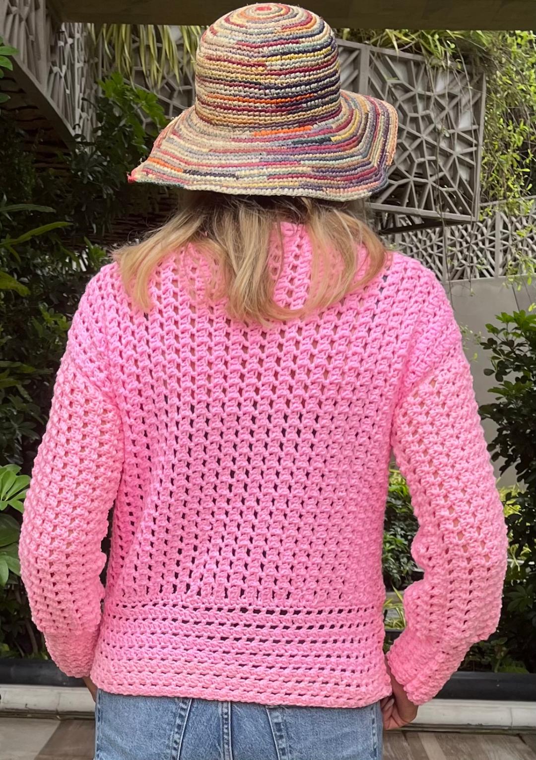 Tickled Pink Sweater - Haakpatroon - met bonus yogasokken - digital Pdf
