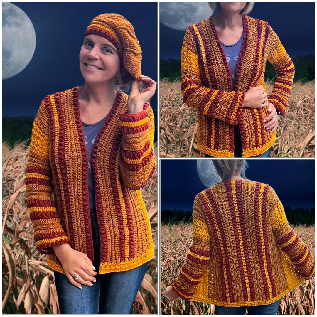 Harvest Moon Vest met Baret - Nederlands haakpatroon - digital pdf.