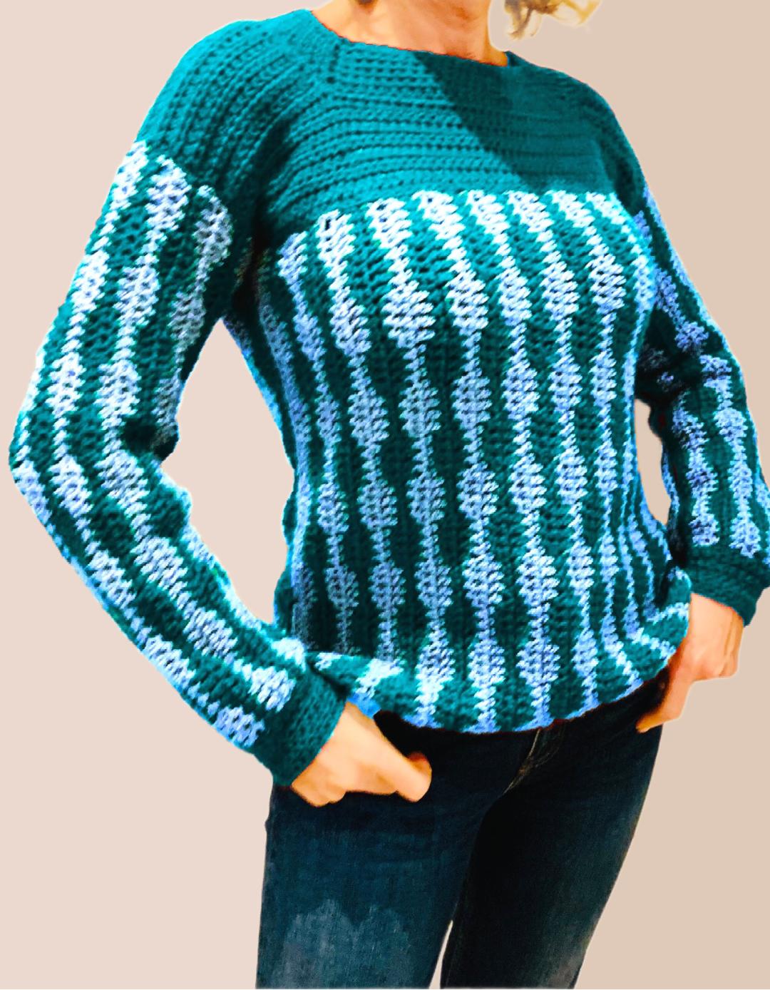 Sound Waves Sweater - Nederlands Haakpatroon Trui - digital pdf