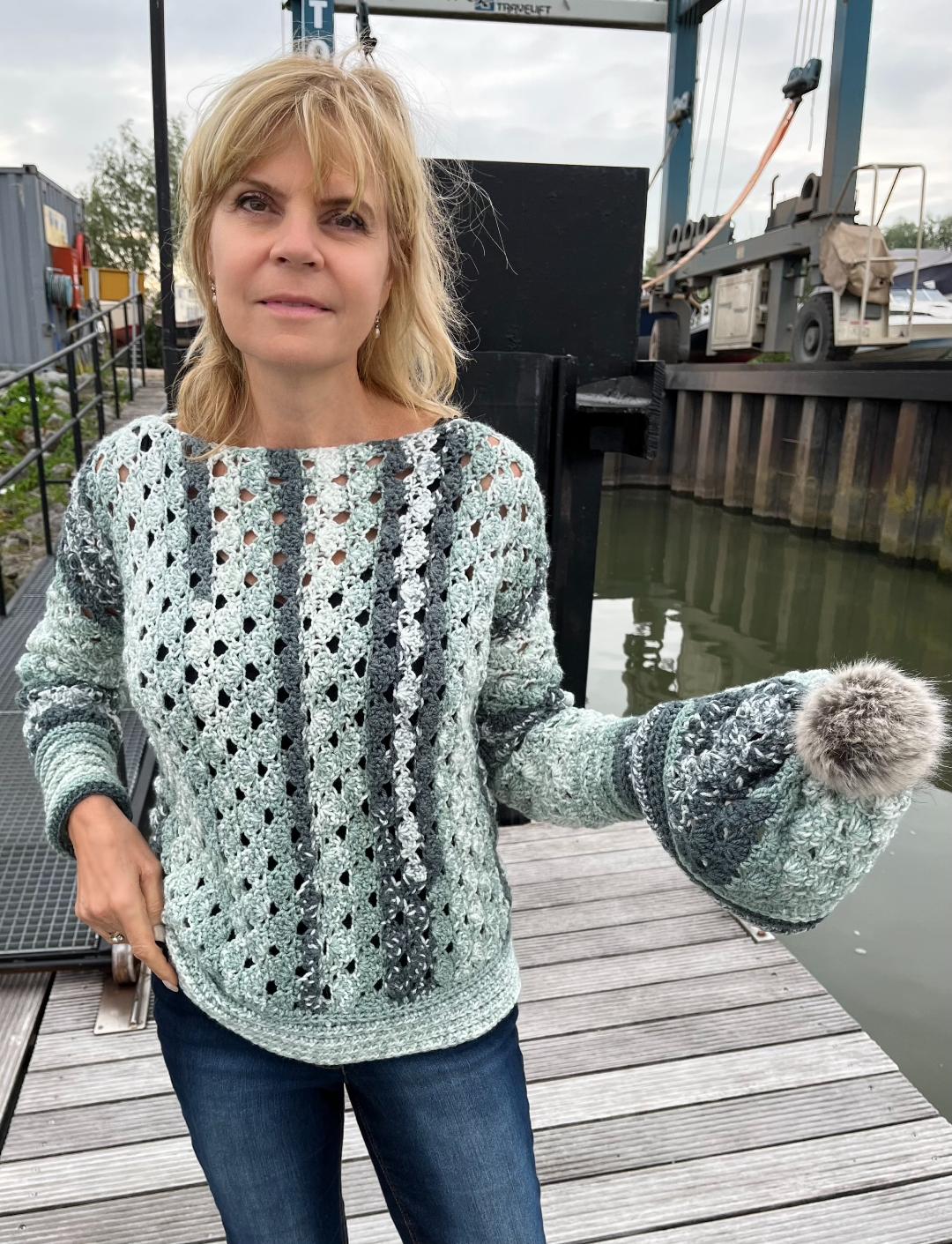 Sage Symphony Sweater (+ bijpassende muts) - Haakpatroon