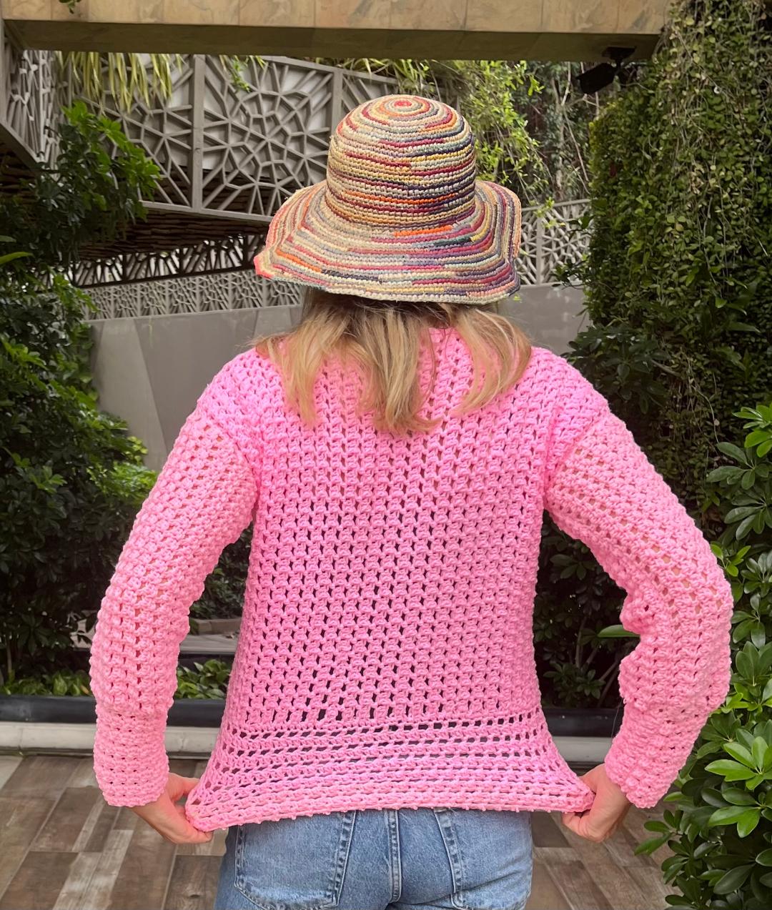 Tickled Pink Sweater - Haakpatroon - met bonus yogasokken - digital Pdf