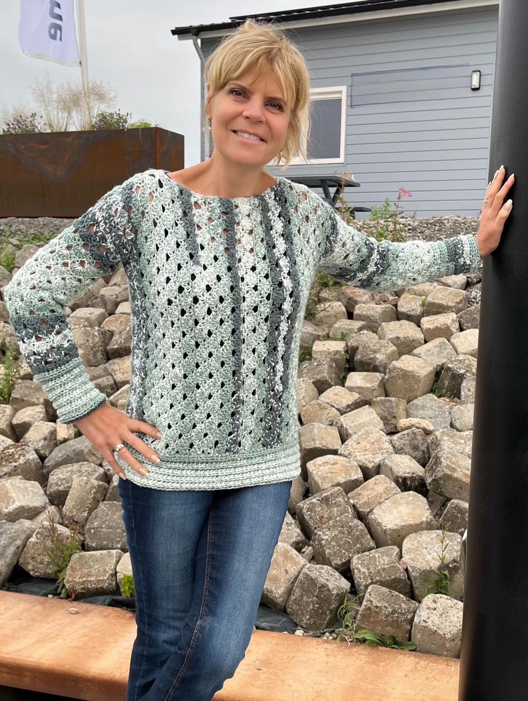 Sage Symphony Sweater (+ bijpassende muts) - Haakpatroon