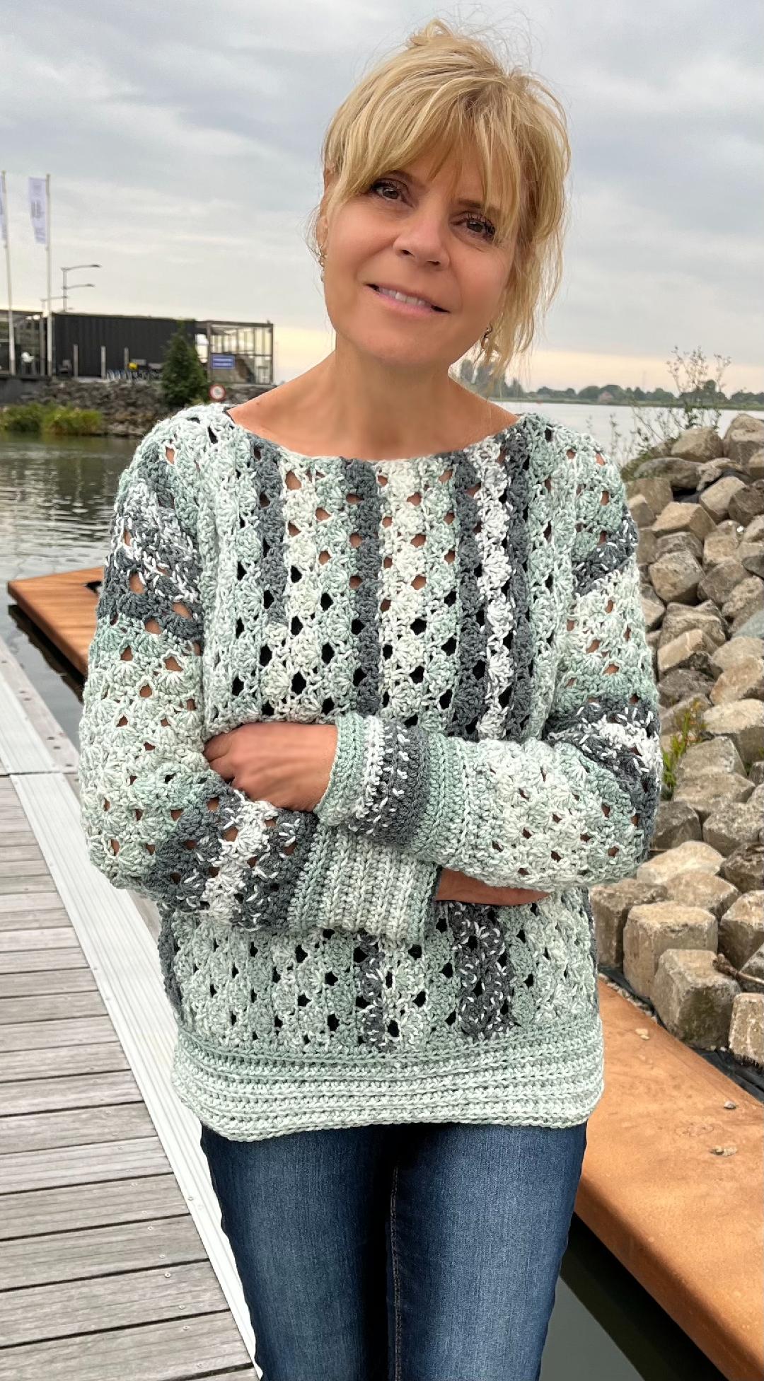 Sage Symphony Sweater (+ bijpassende muts) - Haakpatroon